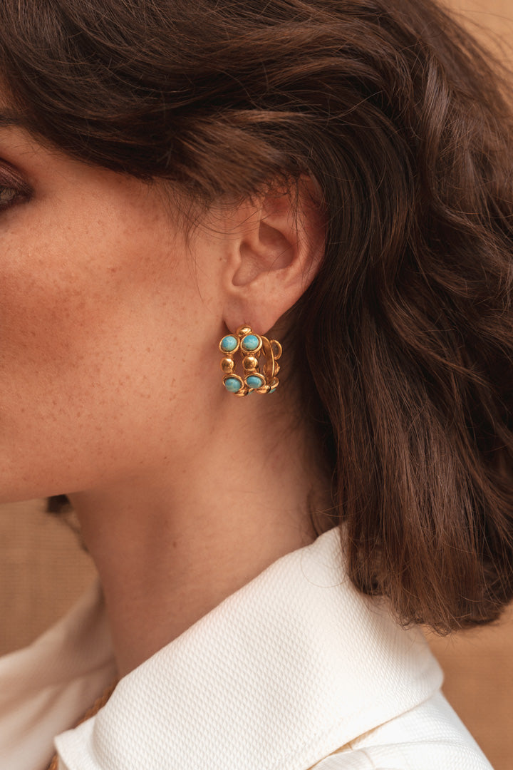 Boucles d'oreille "Mini Créole Double"