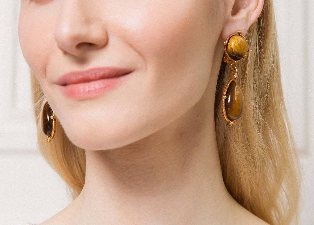 Boucles d'oreilles 2 Pierres Dots